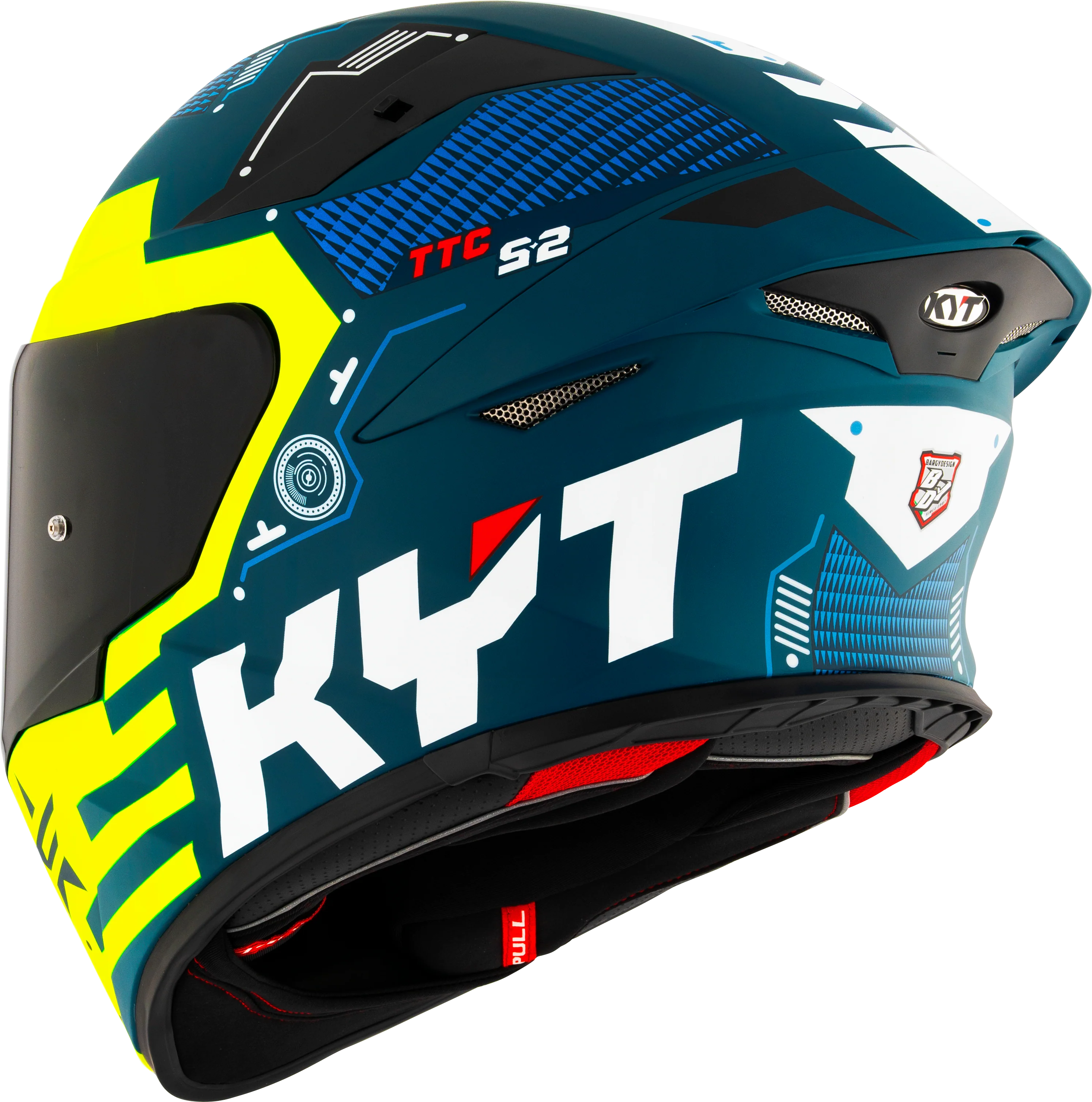 KYT TT-Revo Helm Fuselage Yellow matt Y6TR0021 - Image 7