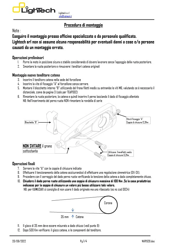 Kettenspanner LighTech BMW S1000RR K67 (19-26) TEBM003 - Image 13