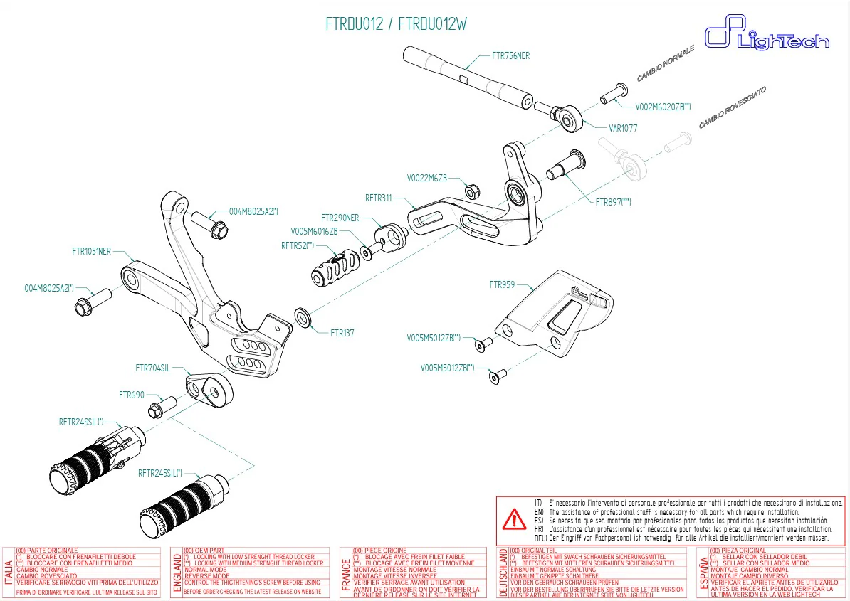 Fußrastenanlage LighTech Ducati Panigale V4/S/R (18-24) FTRDU012/W - Image 3