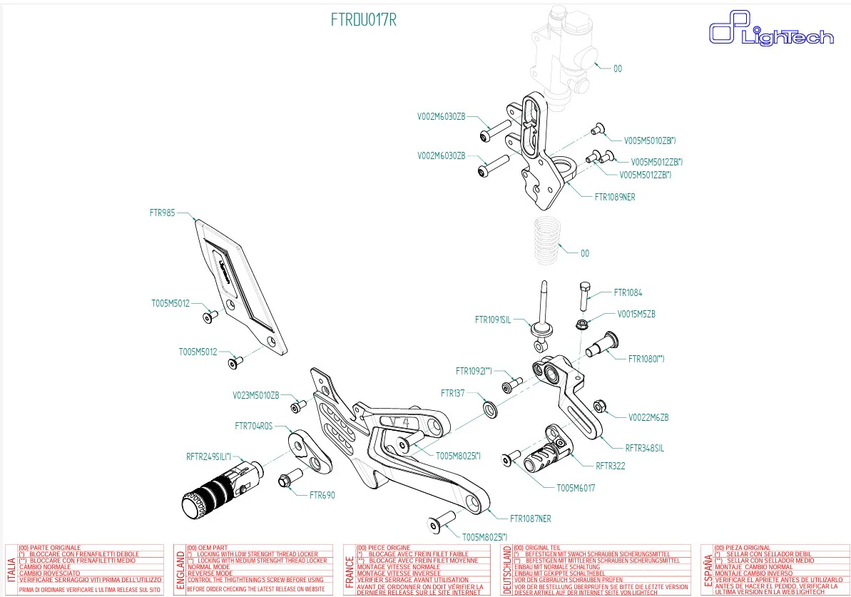 Fußrastenanlage R LighTech Ducati Panigale V4/S/R (25-26) FTRDU017R - Image 4