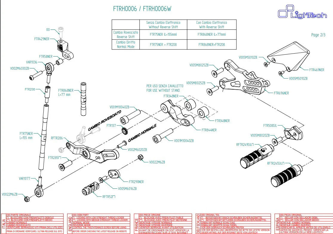 Fußrastenanlage LighTech Honda CBR 1000 RR (08-19) FTRHO006/W - Image 3