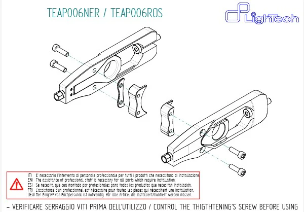 Kettenspanner Heck-Konfiguration LighTech Aprilia RSV4/RR/1100 Factory (21-26) TEAP006 - Image 3