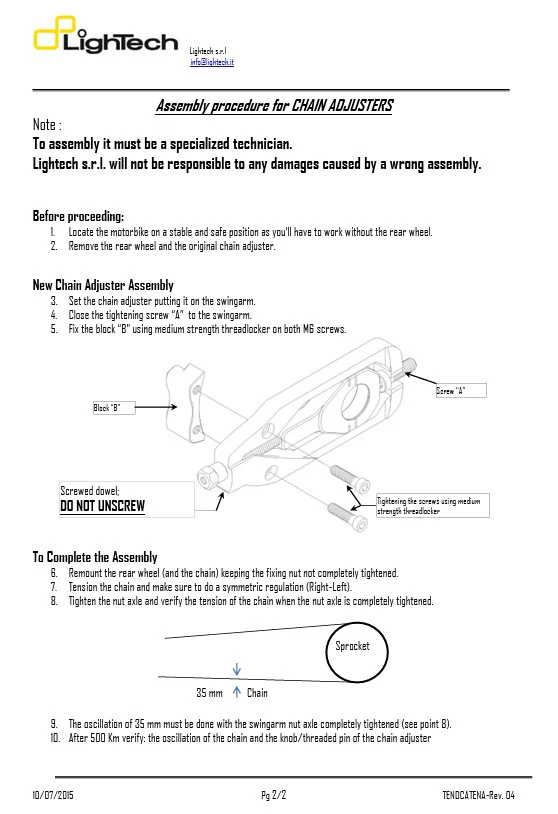 Kettenspanner LighTech Kawasaki ZX-10 R (11-15) TEKA003 - Image 7
