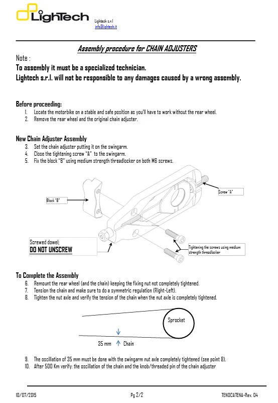 Kettenspanner LighTech Yamaha YZF-R1/M RN32 RN49 (15-19) TEYA003 - Image 5