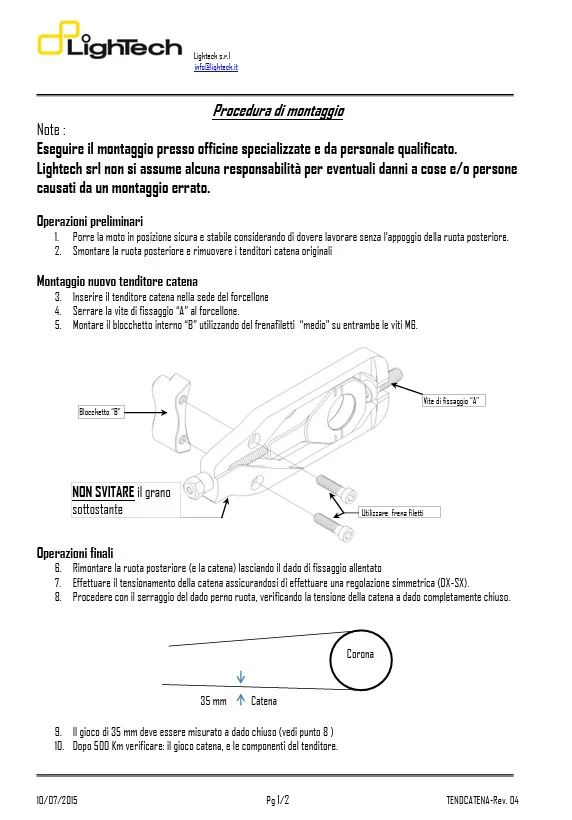 Kettenspanner LighTech Yamaha YZF-R1/M RN32 RN49 (15-19) TEYA003 - Image 6