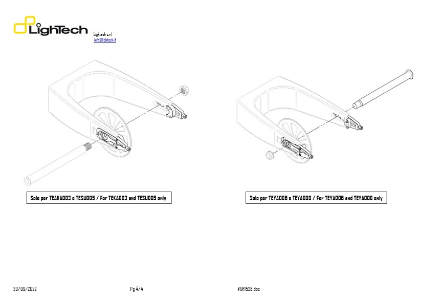 Kettenspanner LighTech Yamaha YZF-R1/M RN65 (20-26) TEYA005 - Image 7