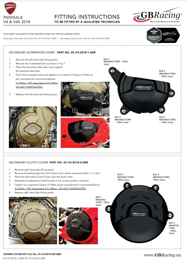 Lichtmaschinen Protektor Schutzabdeckung GBRacing Ducati Panigale V4/S (18-24) - Image 4