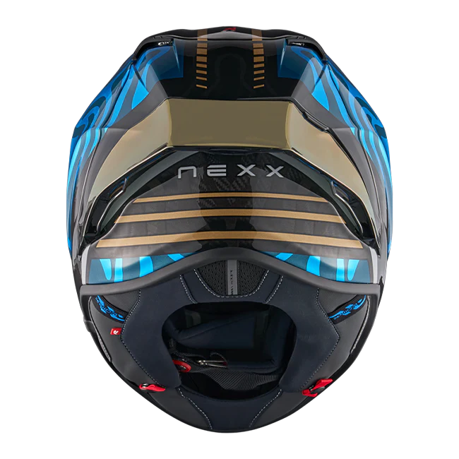 Nexx X.R3R Helm Swirl Carbon Himmelblau Gold 01XR323489780 - Image 3