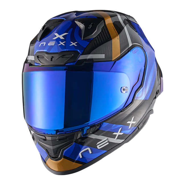 Nexx X.R3R Helm Swirl Carbon Tiefblau Gold 01XR323489126 - Image 2