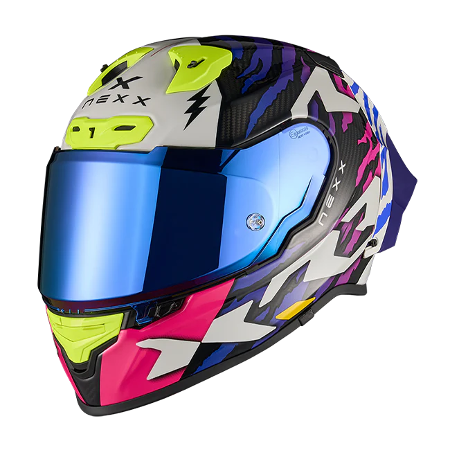 Nexx X.R3R Helm Ziger Carbon Lila Blau 01XR323513377 - Image 2