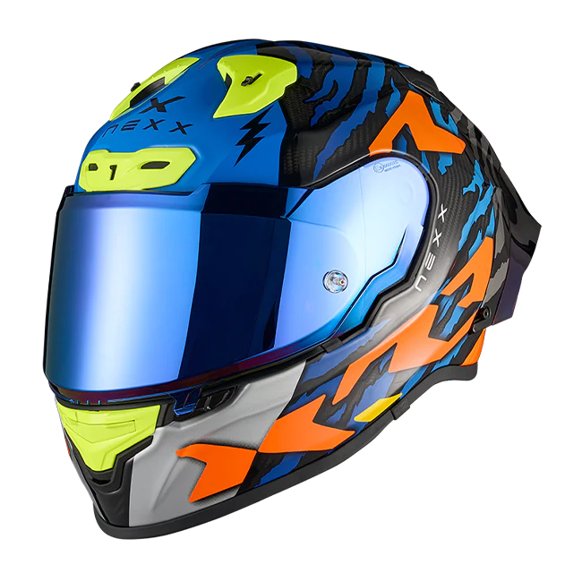 Nexx X.R3R Helm Ziger Carbon Orange Blau 01XR323513169 - Image 2