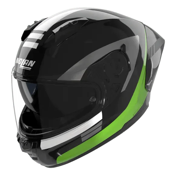 Nolan N60-6 Sport Helm Contrasto Schwarz / Fluoreszierendes Grün / Glänzendes Finish 358 - Image 2