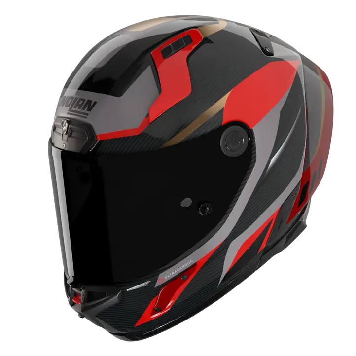 Nolan X-804 RS Helm Ultra Carbon Lesmo Rot/Grau/Gold 362 - Image 3