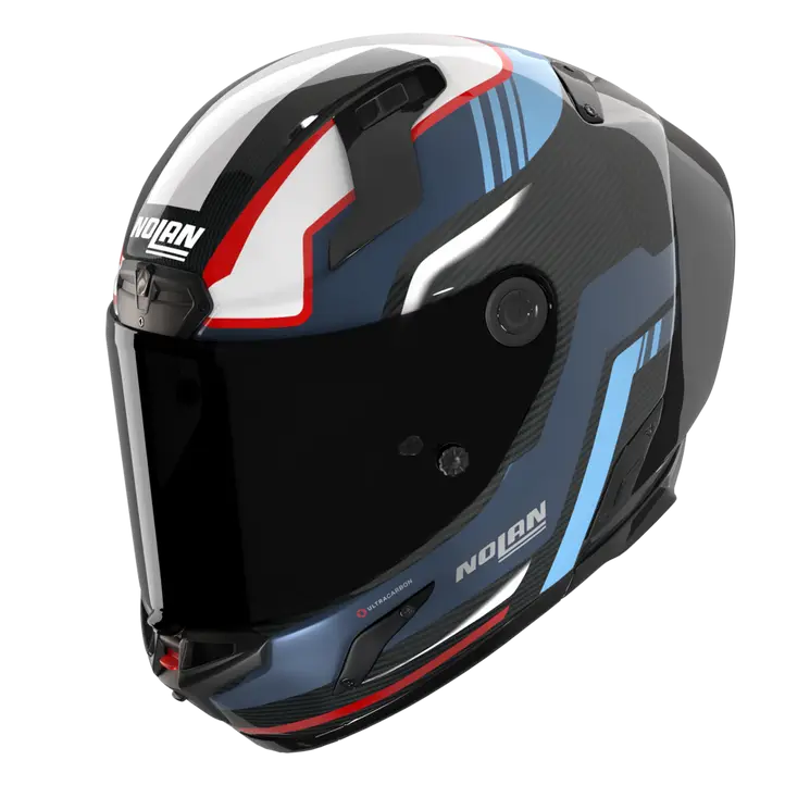 Nolan X-804 RS Helm Ultra Carbon Piega Dunkelblau/Blau/Rot 366 - Image 3