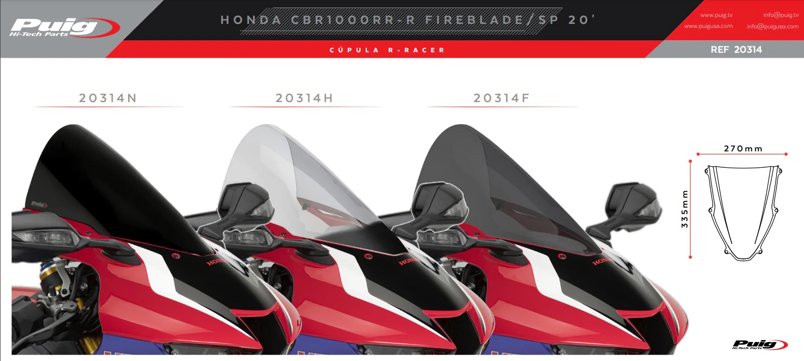 Puig R-Racer Windshield Honda CBR 1000 RR-R SC82 (20-26) 20314 - Image 15