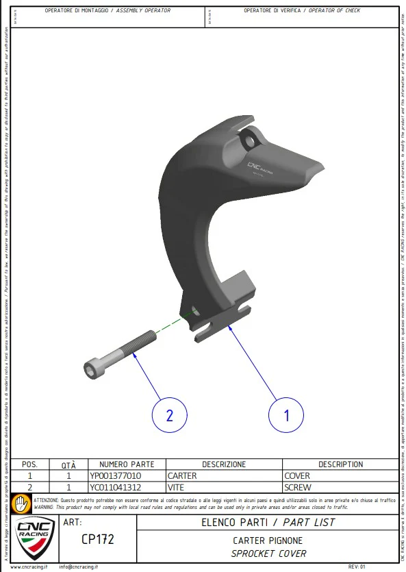 Ritzelabdeckung Aluminium CNC Racing Ducati Panigale V4/S/R (25-26) CP172 - Image 7