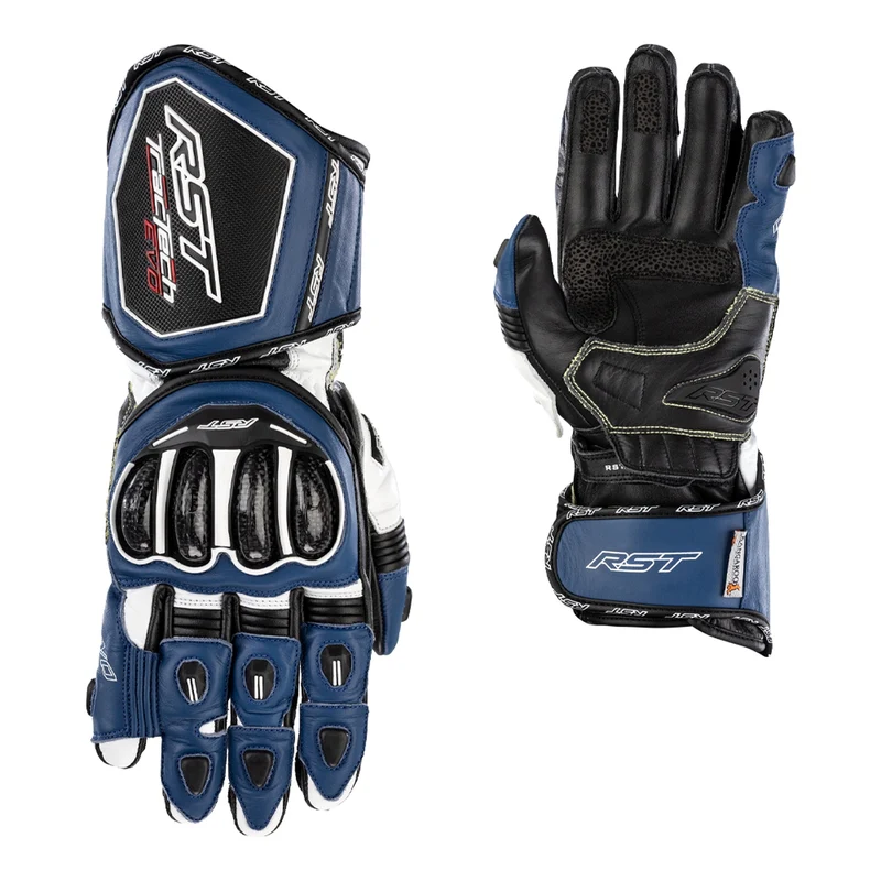 RST Tractech Evo 4 Motorrad Lederhandschuhe | Herren | Blau/Weiß/Schwarz | 102666 - Image 3