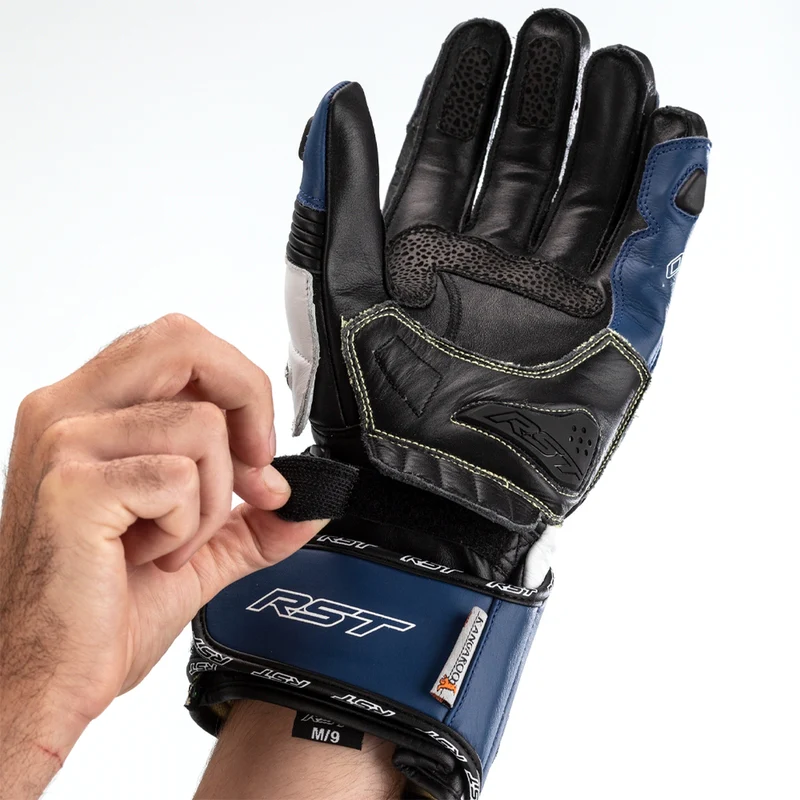 RST Tractech Evo 4 Motorrad Lederhandschuhe | Herren | Blau/Weiß/Schwarz | 102666 - Image 4