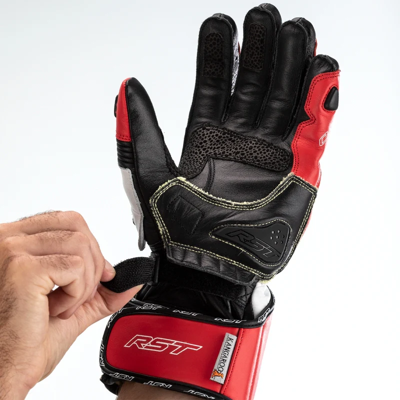 RST Tractech Evo 4 Motorrad Lederhandschuhe | Herren | Rot/Weiß/Schwarz | 102666 - Image 4