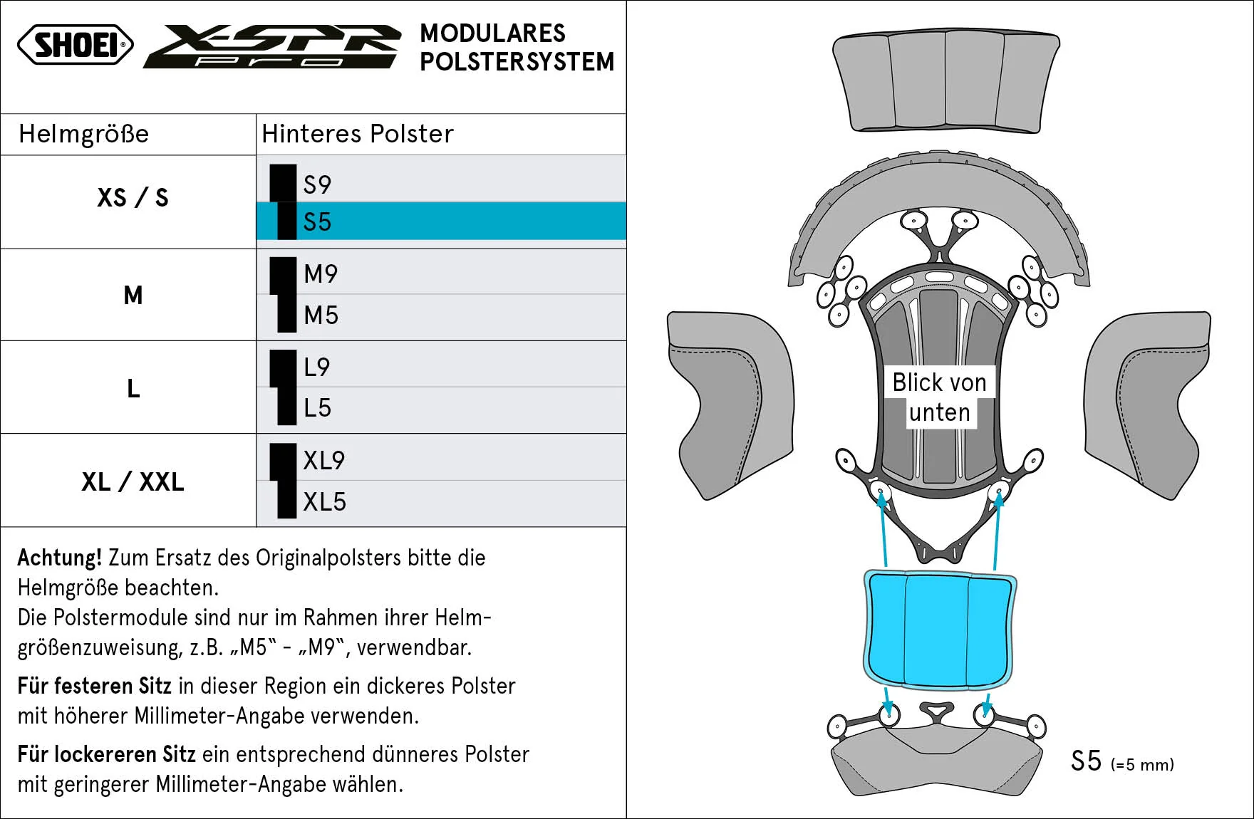Shoei Kopfpolster Hinten S5 (XPRO) Type-P für X-SPR PRO - Image 2