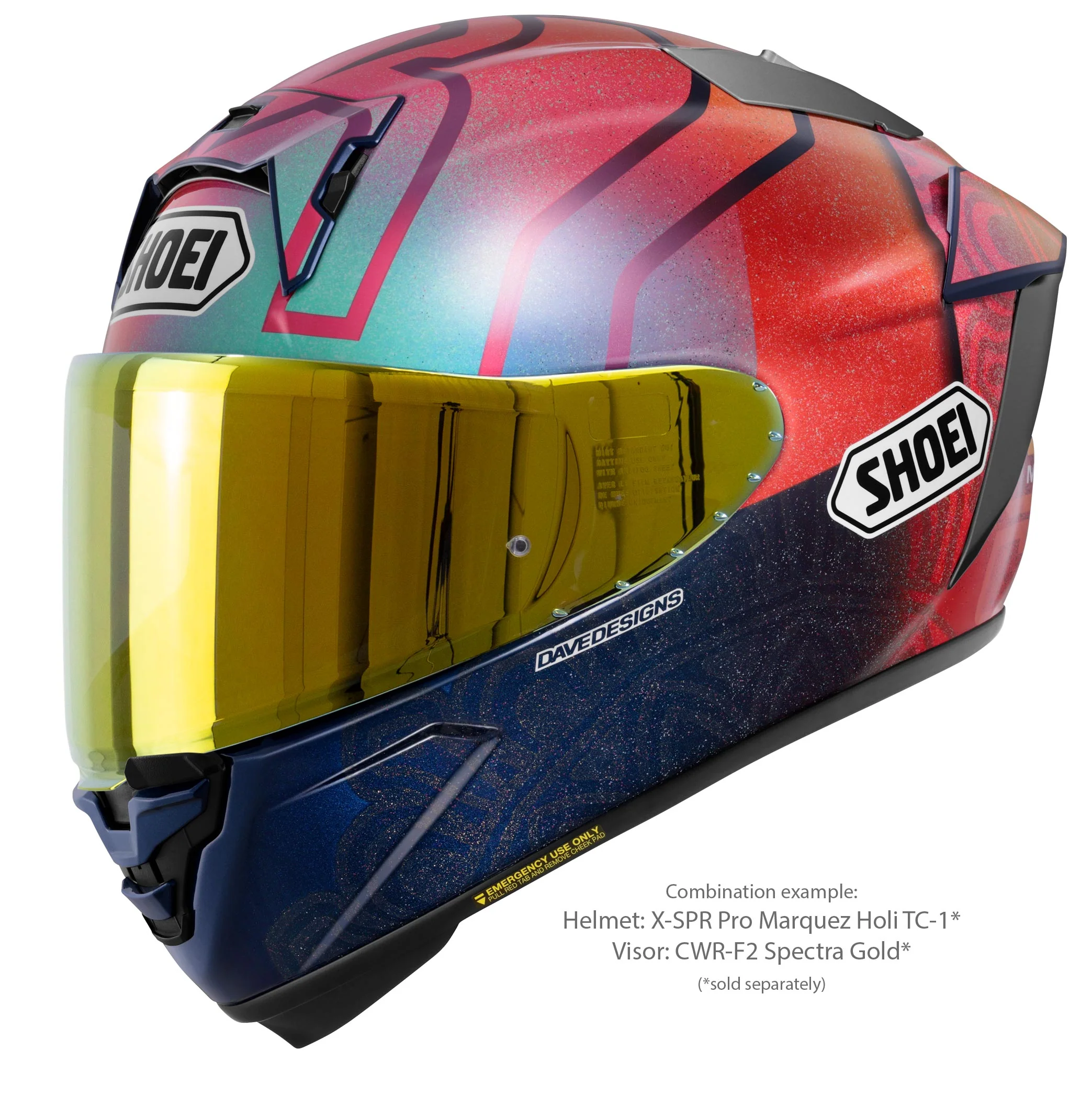 Shoei Visier X-SPR PRO (CWR-F2PN) Gold Verspiegelt - Image 2