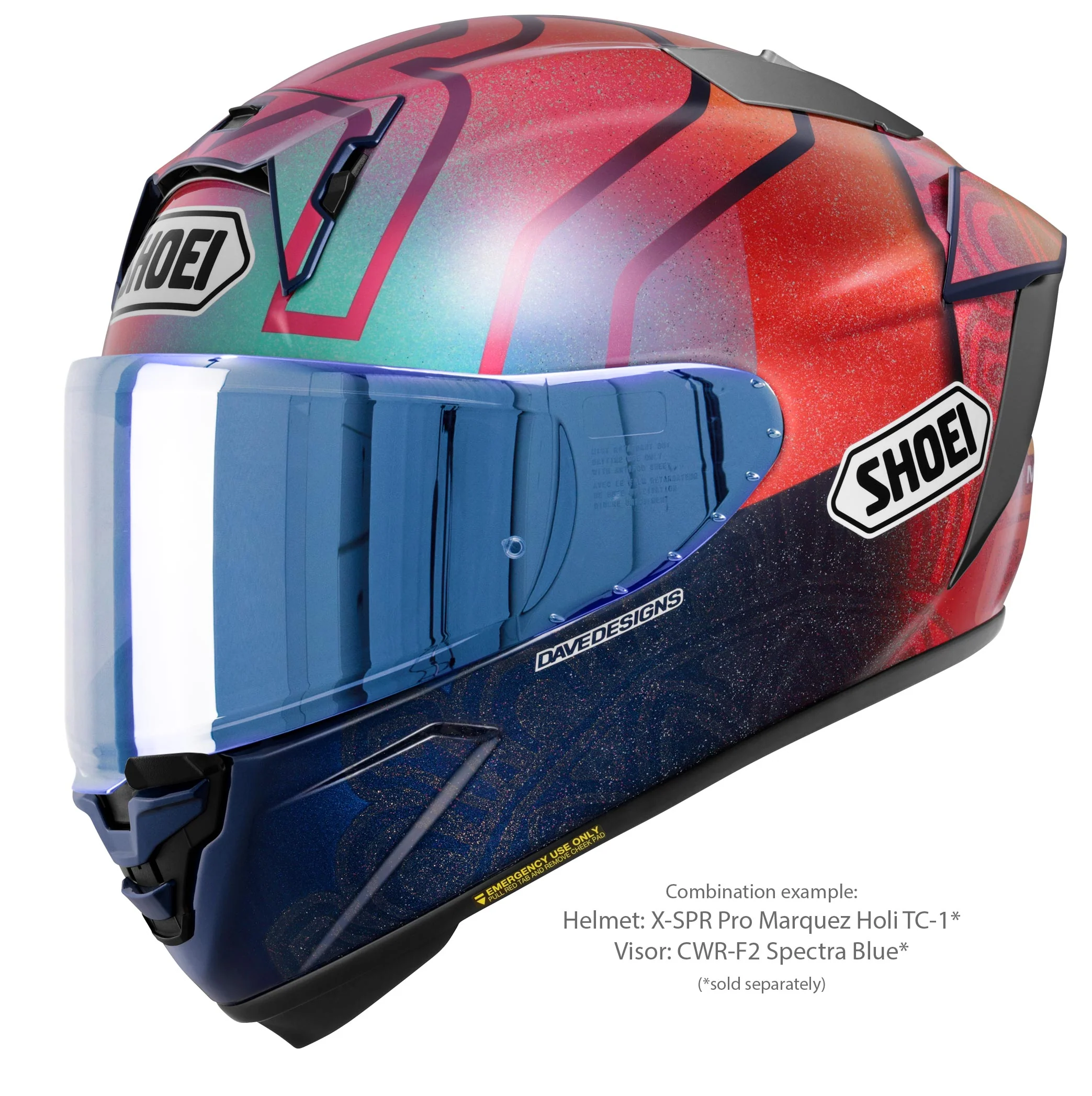 Shoei Visier X-SPR PRO (CWR-F2PN) Blau Verspiegelt - Image 2