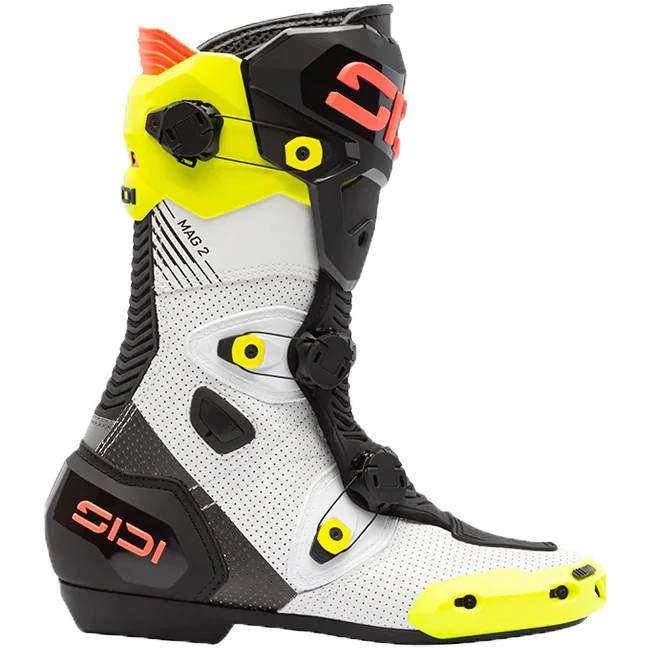 Sidi MAG 2 Air Motorradstiefel Fluo Gelb / Korallenrot - 390 - Image 2