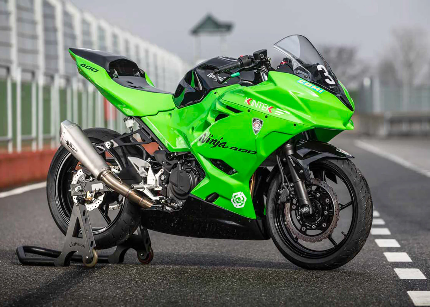 Spark Exhaust Komplettanlage Edelstahl Konix Kawasaki Ninja 400 (18-23) GKA8823T - Image 4