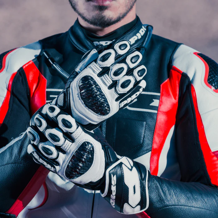 Spidi Carbo 7 Sport Motorrad Lederhandschuhe | Herren | Schwarz | A210026 - Image 3