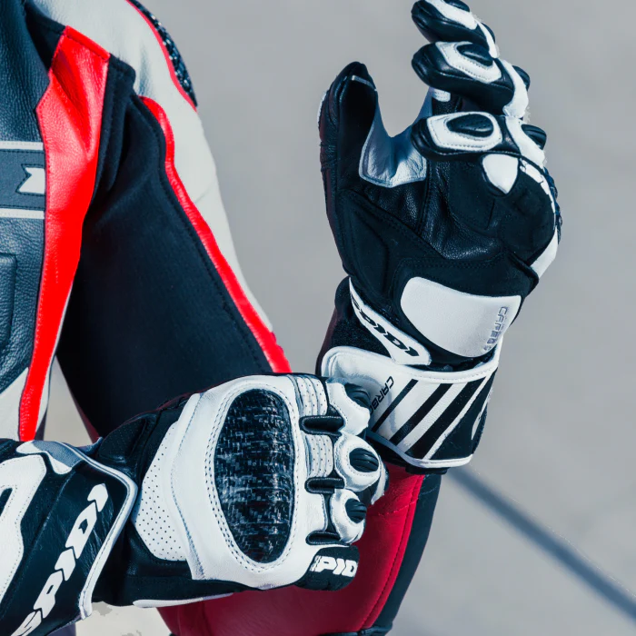 Spidi Carbo 7 Sport Motorrad Lederhandschuhe | Herren | Schwarz | A210026 - Image 4