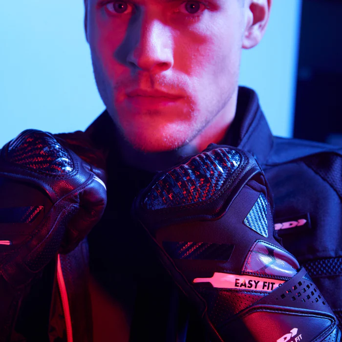 Spidi Carbo Fit Sport Motorrad Lederhandschuhe | Herren | Schwarz/Leuchtgelb | A226394 - Image 4