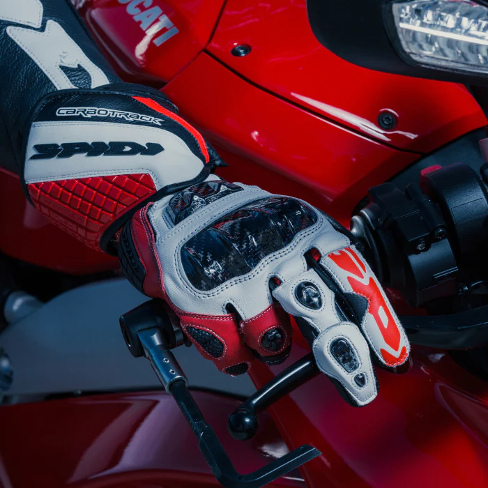 Spidi Carbo Track Evo Racing Motorrad Lederhandschuhe | Herren | Rot | A203014 - Image 4