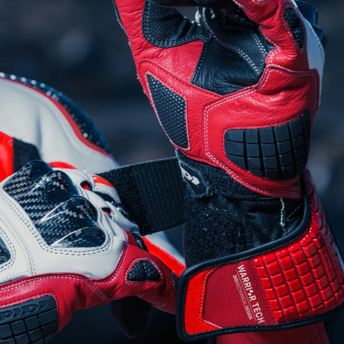 Spidi Carbo Track Evo Racing Motorrad Lederhandschuhe | Herren | Rot | A203014 - Image 7
