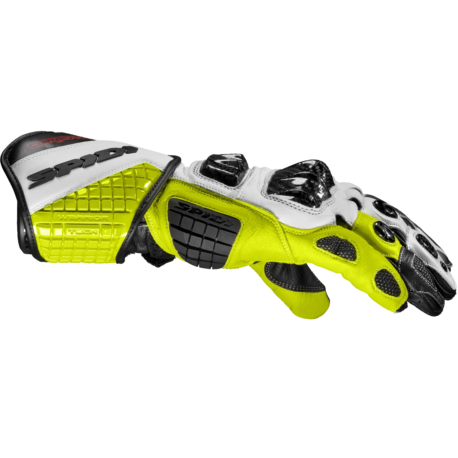 Spidi Carbo Track Evo Racing Motorrad Lederhandschuhe | Herren | Schwarz/Leuchtgelb | A203394 - Image 3