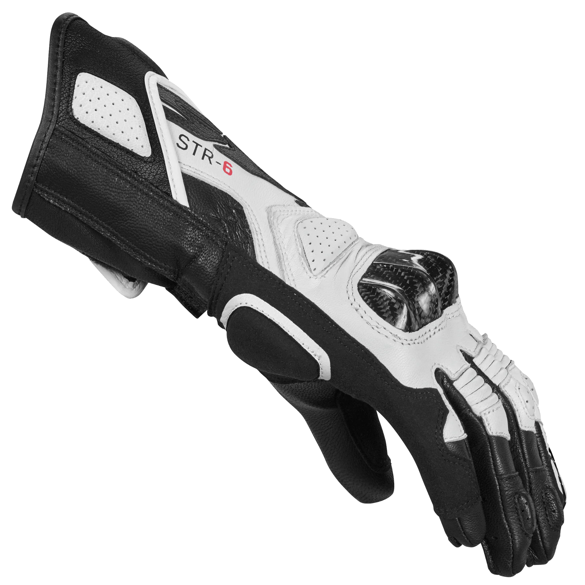 Spidi STR-6 Sport Motorrad Lederhandschuhe | Frauen | Schwarz/Weiß | A222011 - Image 3