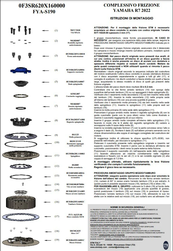 STM Anti-Hopping-Kupplung Yamaha YZF-R7 (21-26) FYA-S190 - Image 2