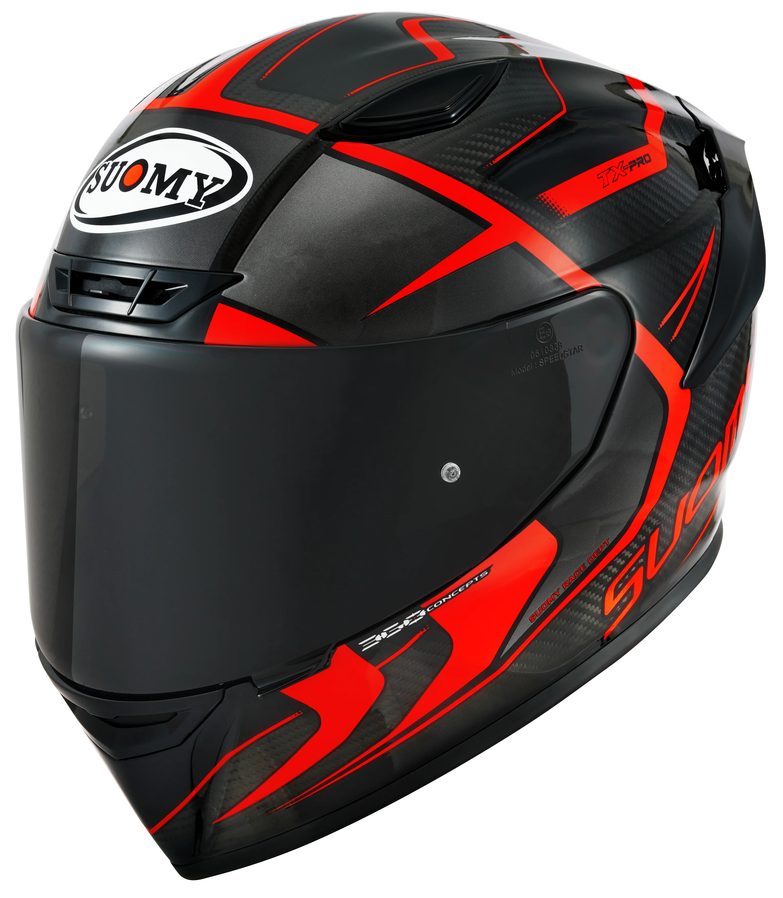 Suomy TX-Pro Helm Carbon Advance Rot Fluo K6TX0003 - Image 3