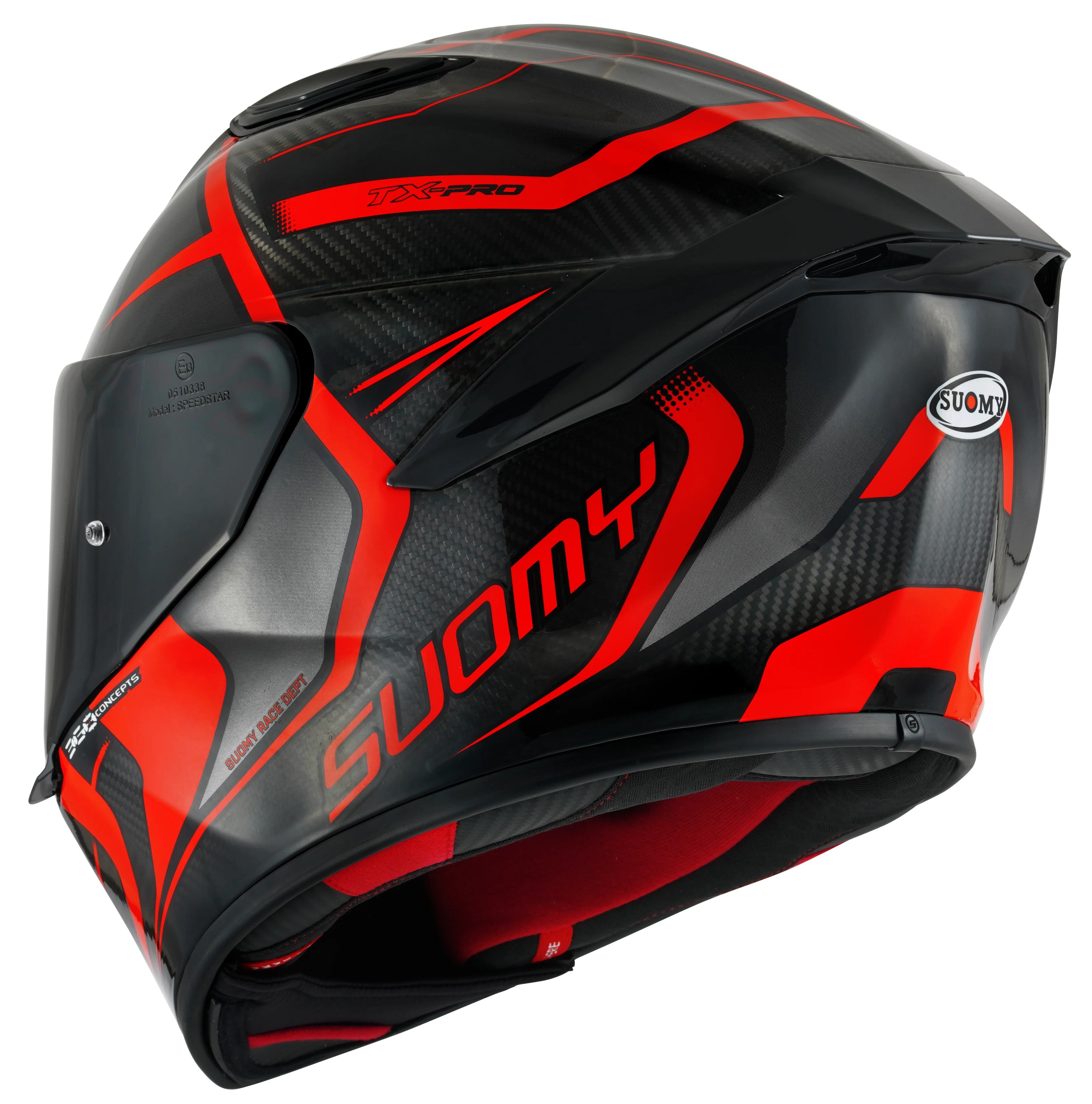 Suomy TX-Pro Helm Carbon Advance Rot Fluo K6TX0003 - Image 8
