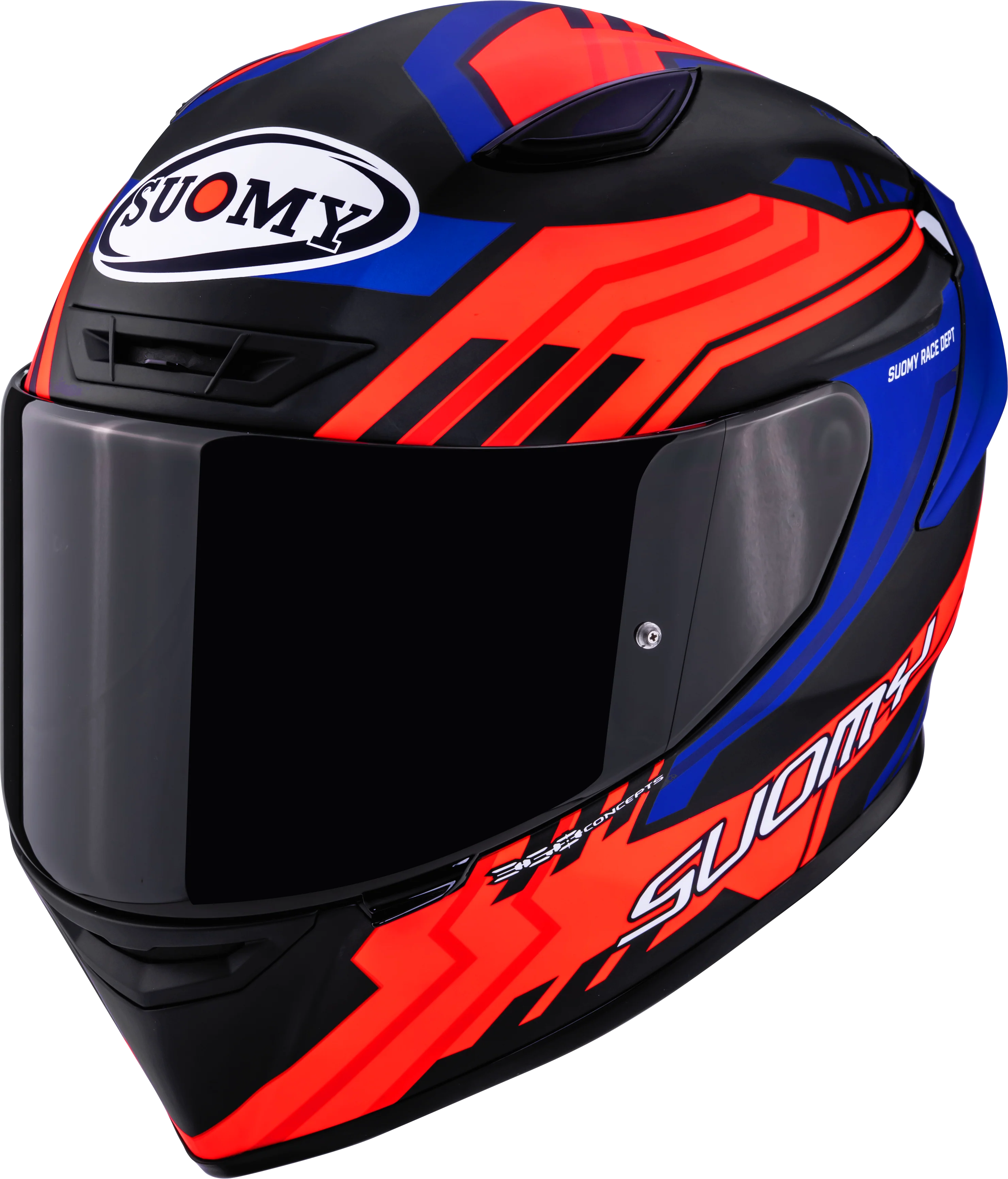 Suomy Track-1 Helm Framework Matt Schwarz/Rot/Blau K6T10024 - Image 8