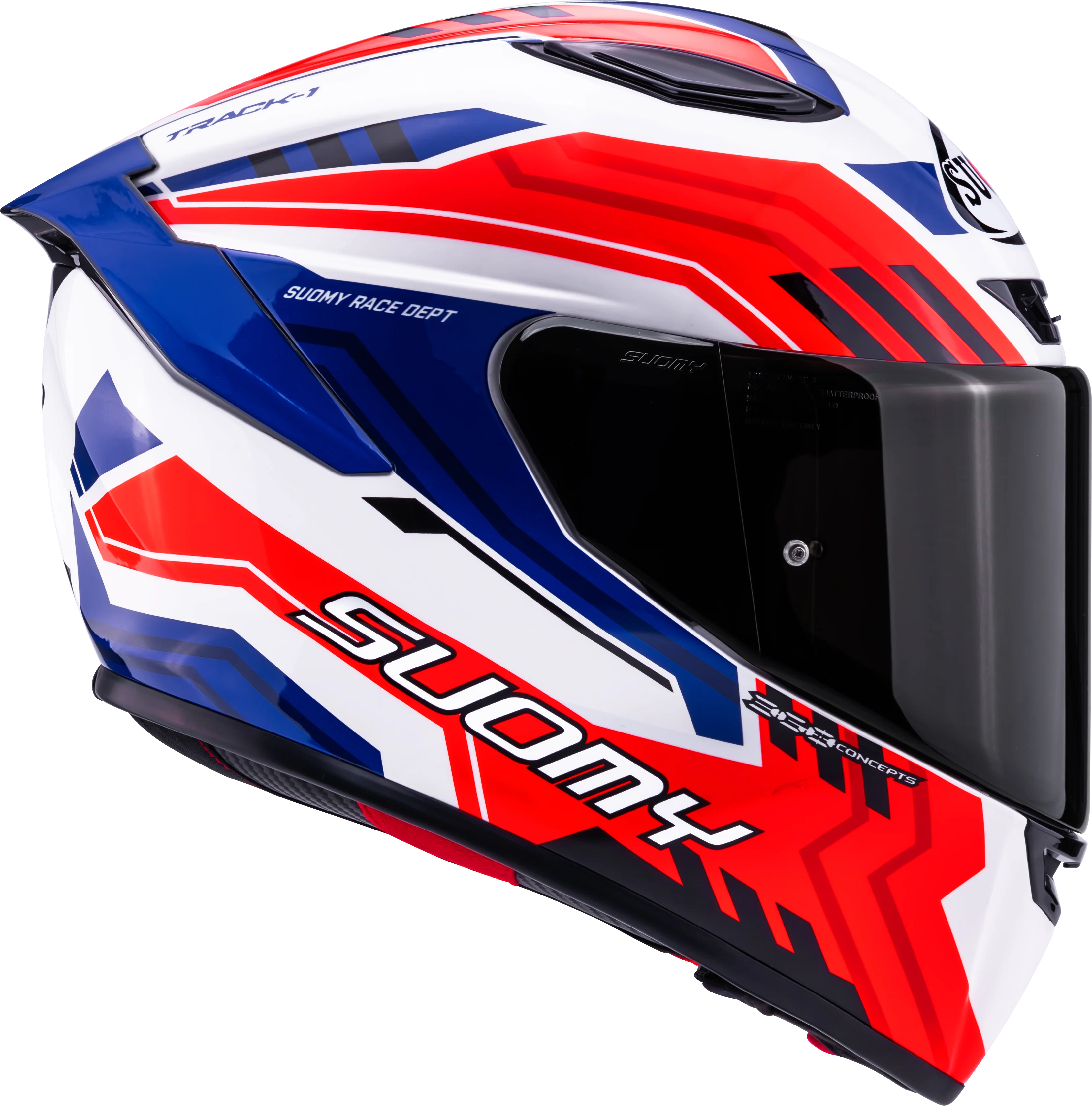 Suomy Track-1 Helm Framework Weiß/Rot/Blau K6T10023 - Image 4