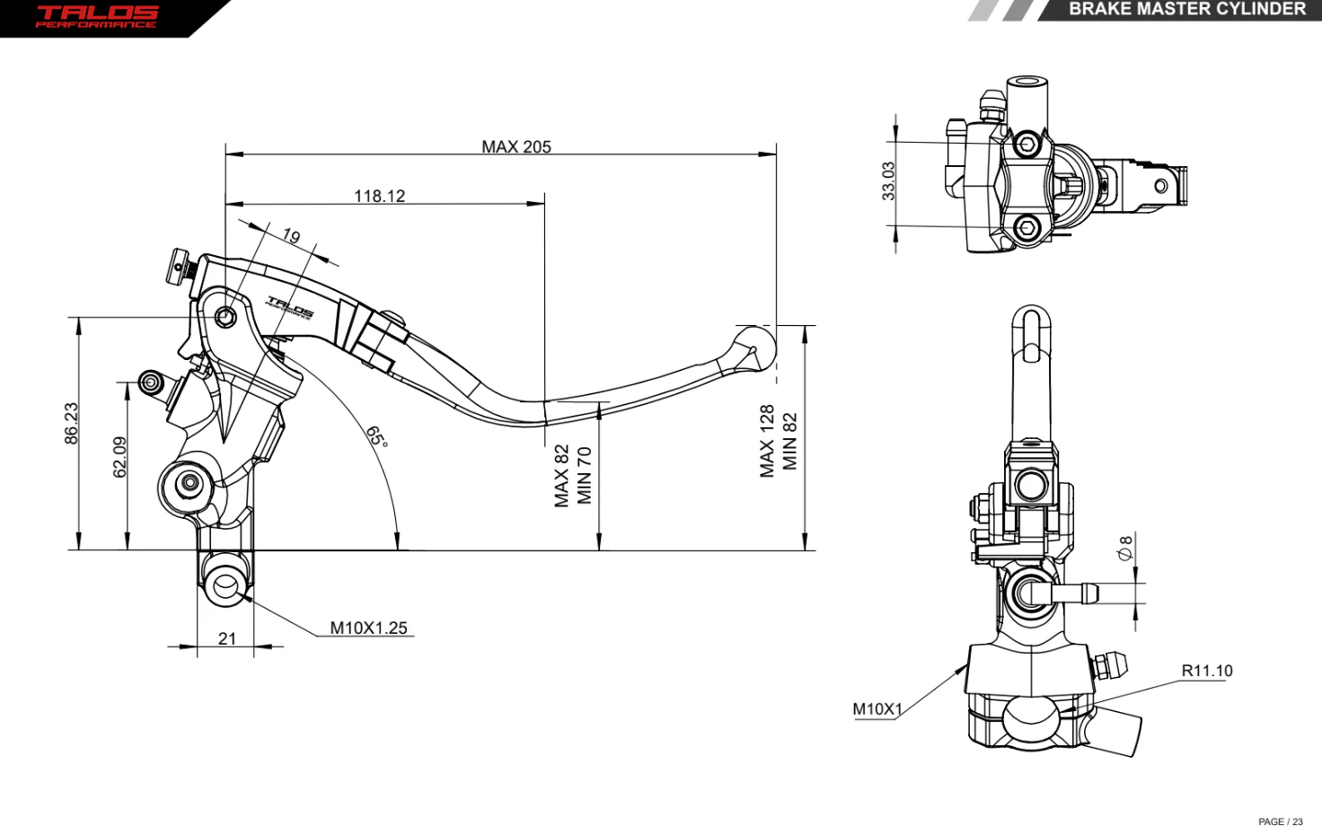 Talos CNC ST Radial Racing Bremspumpe 14mm| ST.14 - Image 5