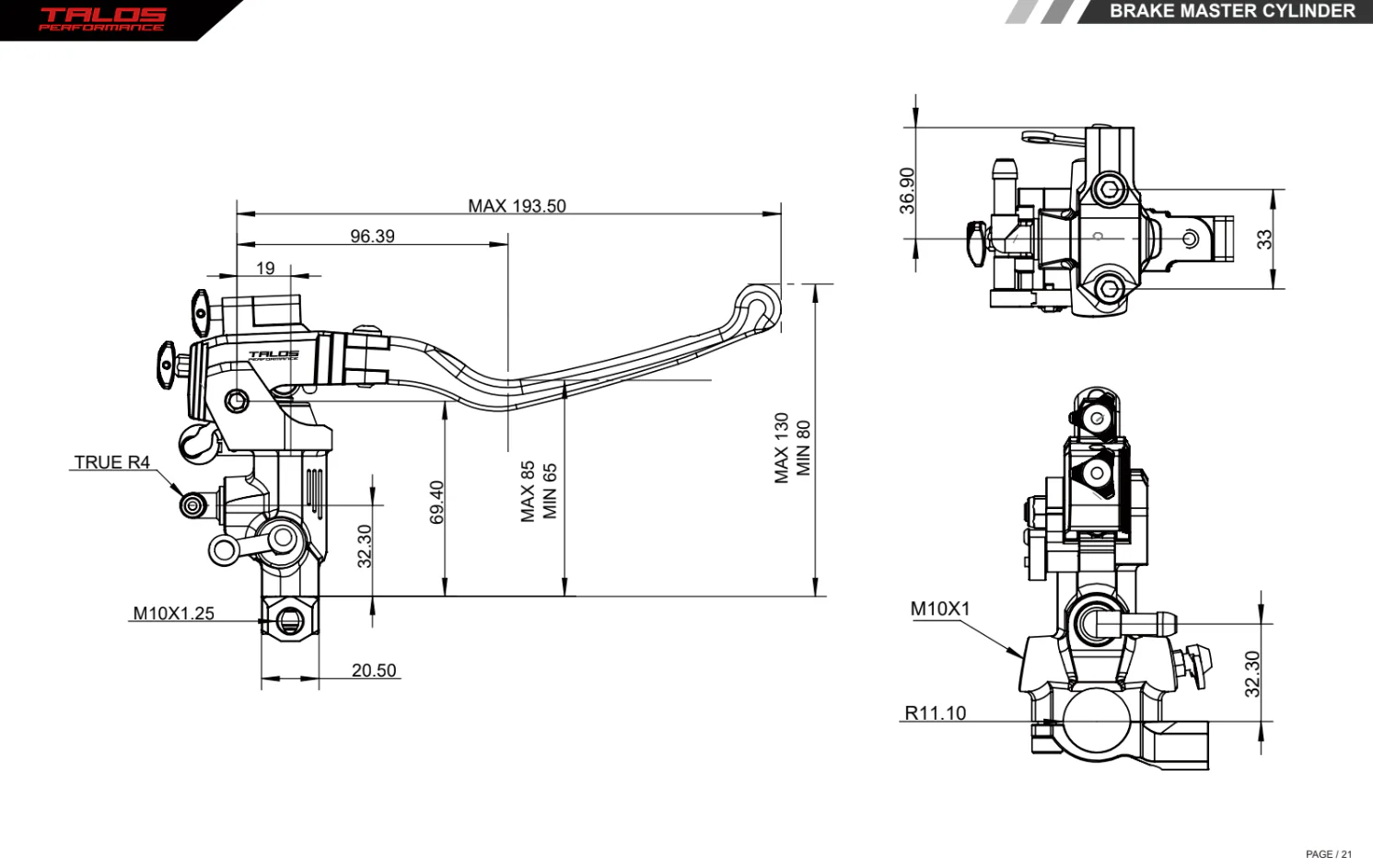 Talos CNC XS Radial Racing Bremspumpe 16x18-20 | XS.16 - Image 4