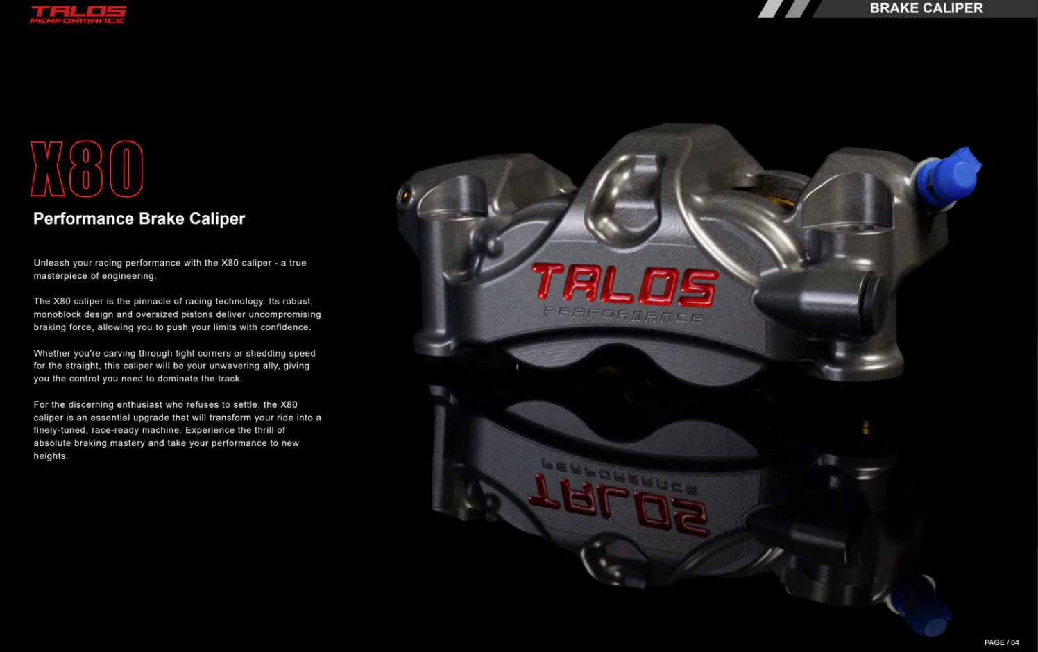 Talos X80 SBK Racing Monoblock P4 34/38 108mm Bremszange Vorne Rechts | X80.108.HD.R - Image 11