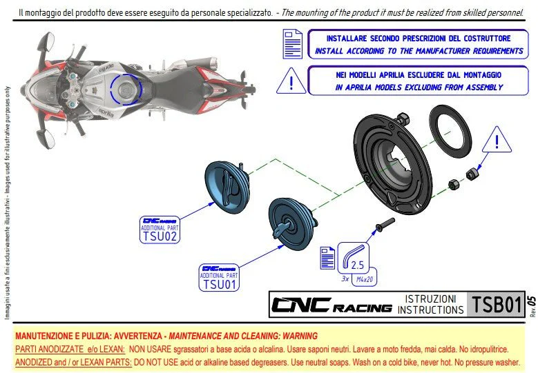 Tankdeckel mit Flange Carbon CNC Racing Ducati Panigale V4/S/R (25-26) TSB01 - Image 6