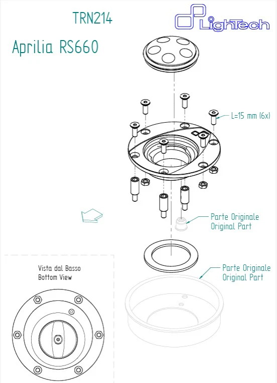Tankdeckel Schraubverschluss LighTech Aprilia RSV4/1100 Factory/R/RR/RF (09-26) TRN229 - Image 3