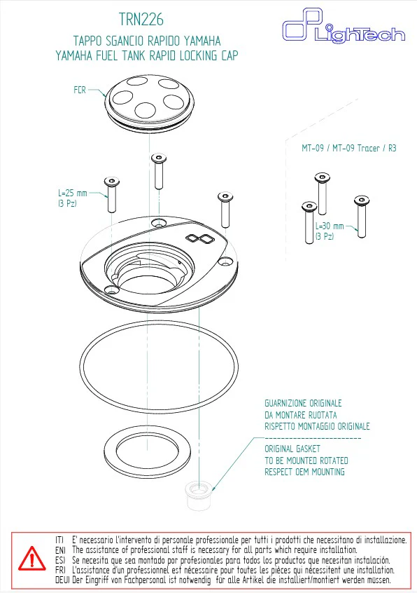 Tankdeckel Schraubverschluss LighTech Yamaha YZF-R1/M (04-26) TRN226 - Image 6