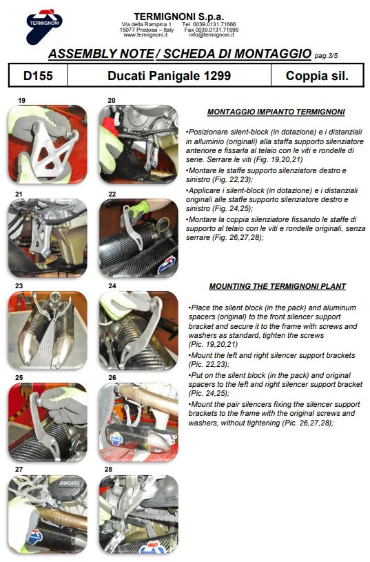 Termignoni Slip-On Kit Carbon Ducati Panigale 959 (16-19) D155102CPT+D155Y2 - Image 8