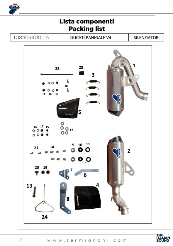 Termignoni Slip-On Kit Ducati Panigale V4/S/R (18-24) D18409400ITA - Image 11