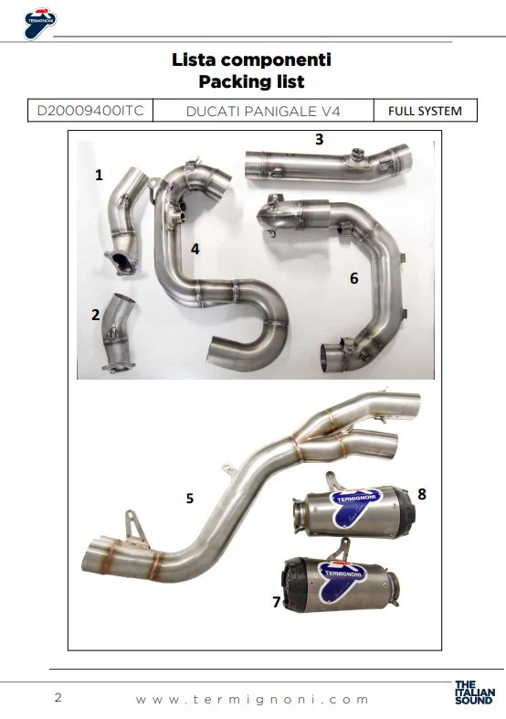 Termignoni Komplettanlage Edelstahl D200 RHT Ducati Panigale V4/S (18-24) D20009400ITC - Image 6