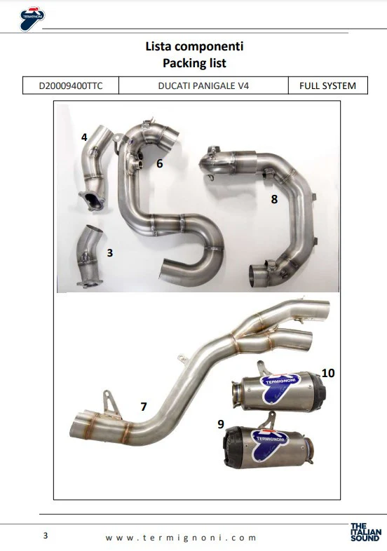 Termignoni Komplettanlage Titanium D200 RHT Ducati Panigale V4/S (18-24) D20009400TTC - Image 7